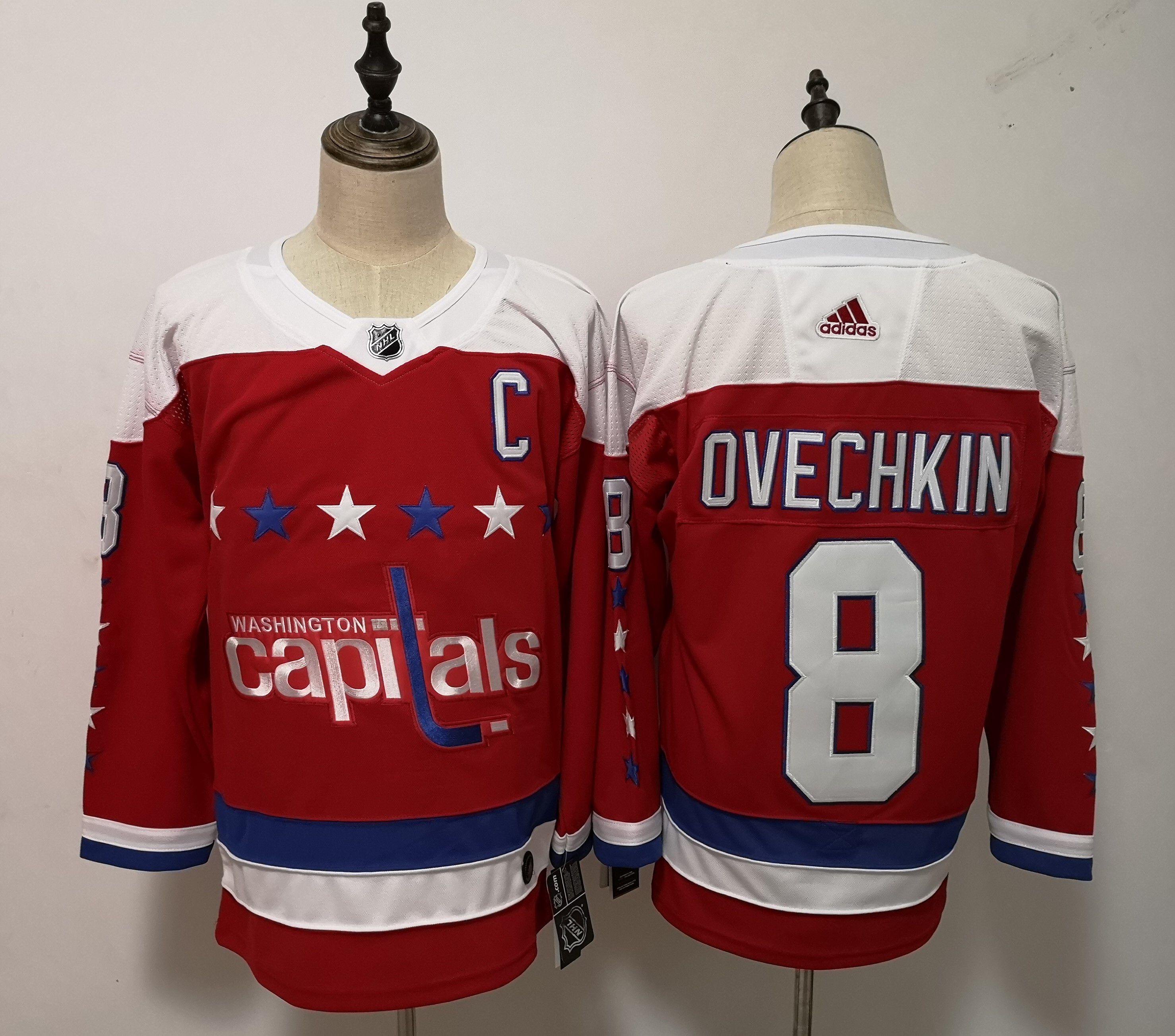 Men Washington Capitals #8 Ovechkin Red Adidas Alternate Authentic Stitched NHL Jersey->washington capitals->NHL Jersey